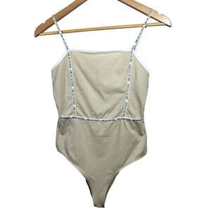 TALLY WEIJL Women's Same But Different Spaghetti Strap Bodysuit Nude Size Large